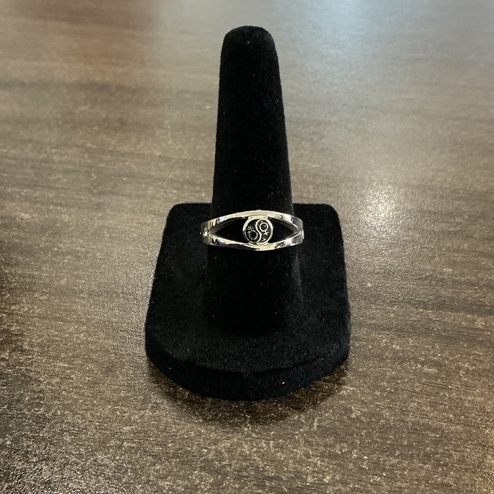 Silver Stainless Yin Yang Ring Size 7